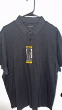Banana Republic Luxe Touch Performance Polo XXL Dark Gray Striped Short Sleeve