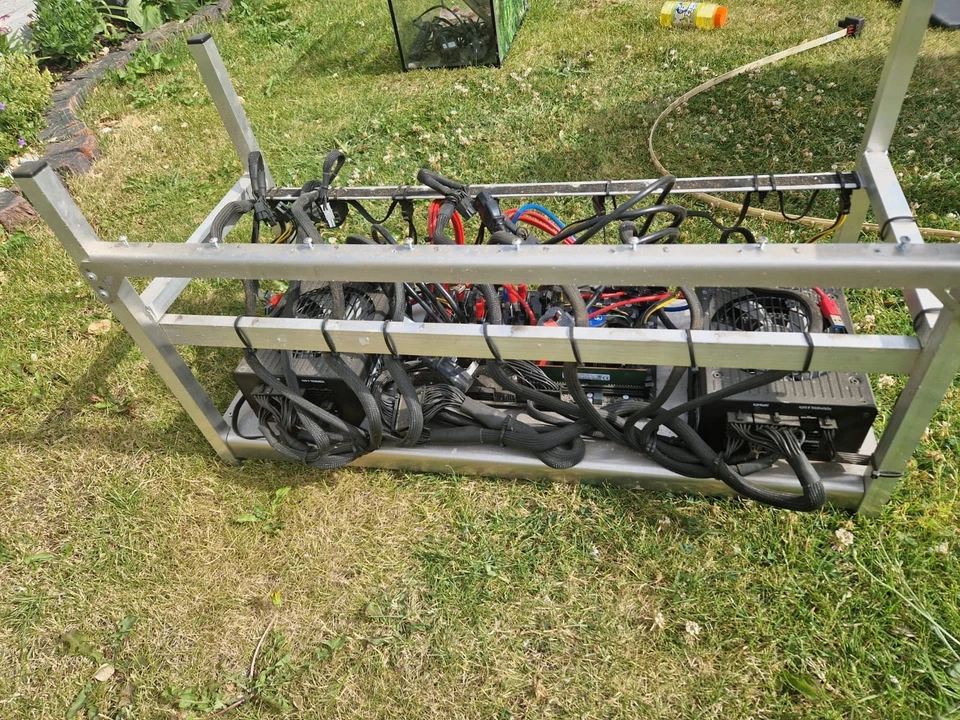 mining rigs Q270 pro BTC+ ASRock mother board set of 8 gpu psu used 9 mounts - Image 3 of 3