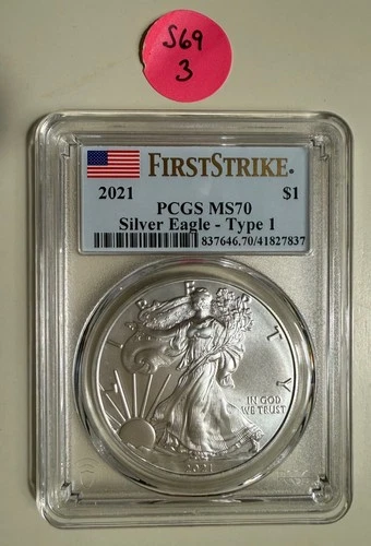 2021 $1 Type 1 American Silver Eagle PCGS MS70 First Strike