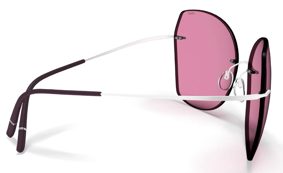Óculos de sol Silhouette TMA Adara 8192 7000 ródio/vermelho escuro sem aro titânio - Imagem 4 de 4