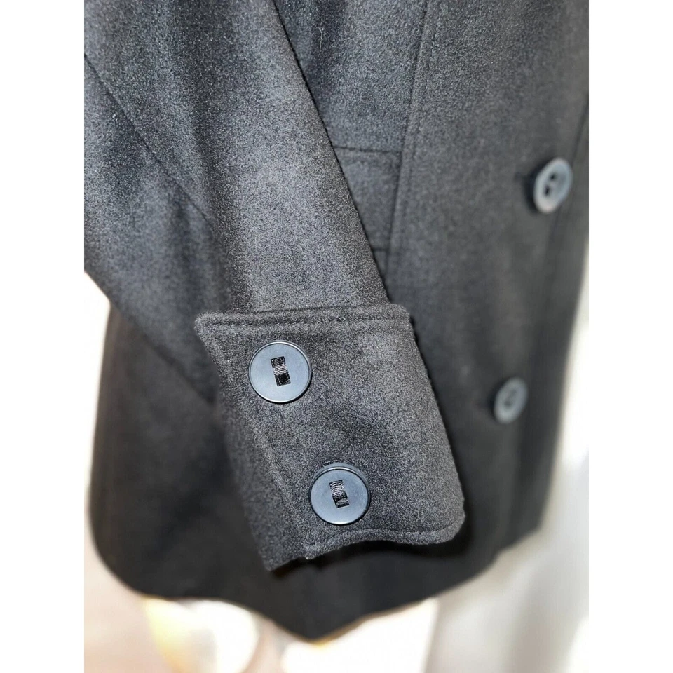 CHICO'S Jacket Size L (2) Black Button-up Lined Front Smooth Plush Dain LS Work - Image 4 of 4