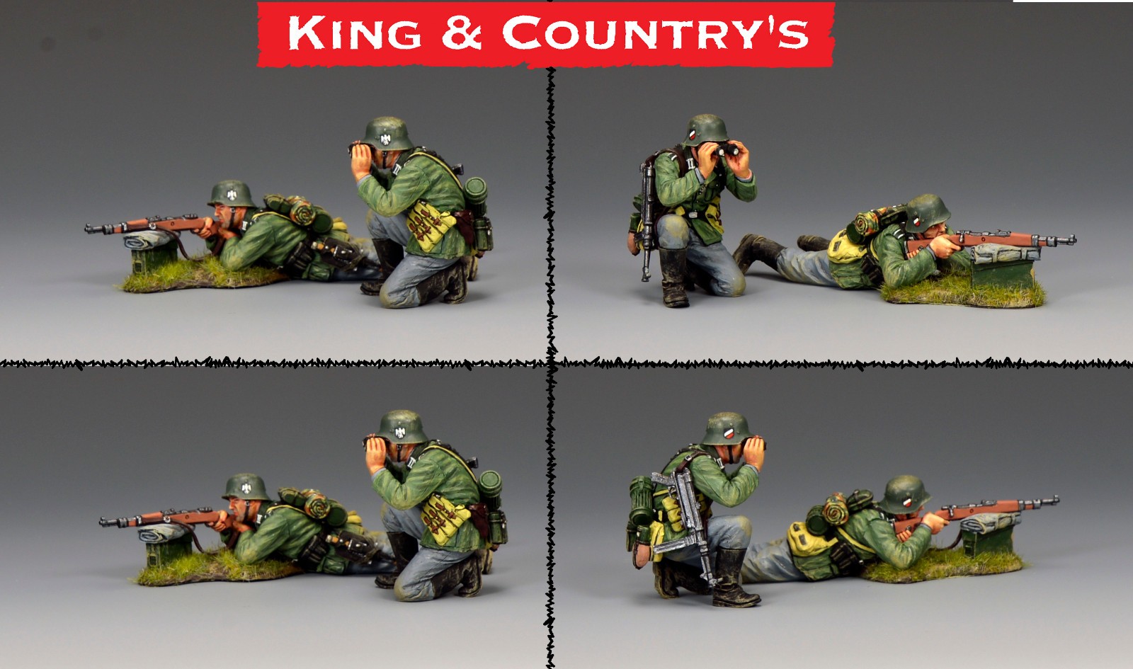 Figurines WH132 King and Country pour diorama militaire de tireurs d'élite 1944