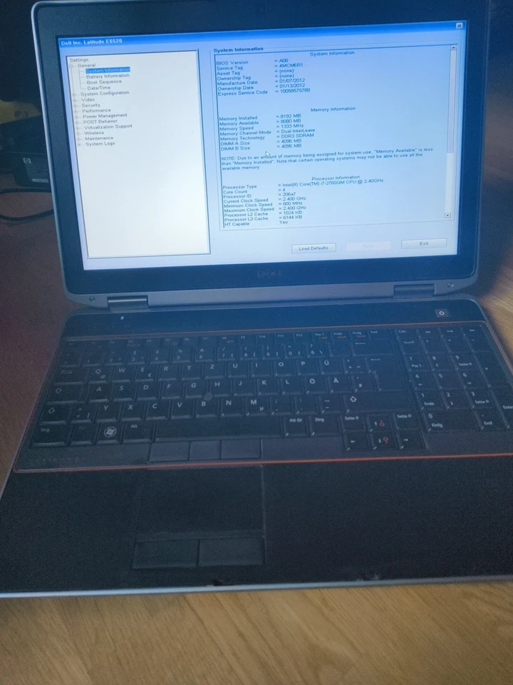 Latitude E6520, I7-2670QM, 8GB, Win 10 Pro, Netzteil - Bild 2 von 4