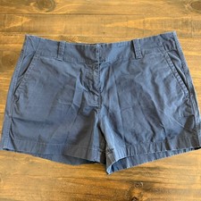 Vineyard Vines Shorts Women 12 Navy Blue Chino Stretch Twill Pockets Casual 3.5"