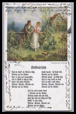 Postcard art / A. Broch - Heideröslein