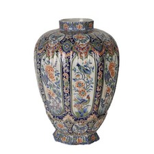 Vaso Antico Ceramica Francia Anni 20 Decori Floreali Recipienti Vasi Dipinti