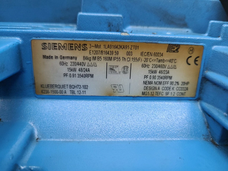 Aircompressor Siemens(Ele motor) Make A Offer KLUERQUIET BQH72-102 6236-1500-00A - Image 2 of 4