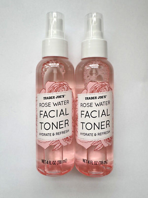 2 X Trader Joe's Rose Water Facial Toner Hydrate & Refresh Spray 4oz. Each