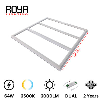 10 x 64W 6500K Gitterrahmen LED Panel 600x600 - 2 Treiber, kaltweißes Licht