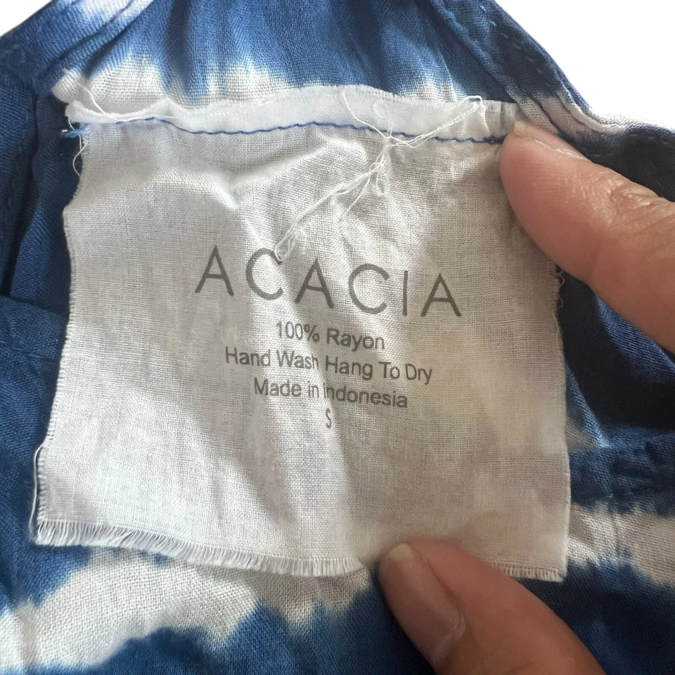 Mini Vestido Acacia Pacific Tides Para Mujer Talla Pequeña Azul Tie Dye Playa Natación Encubrimiento Foto 3 de 4