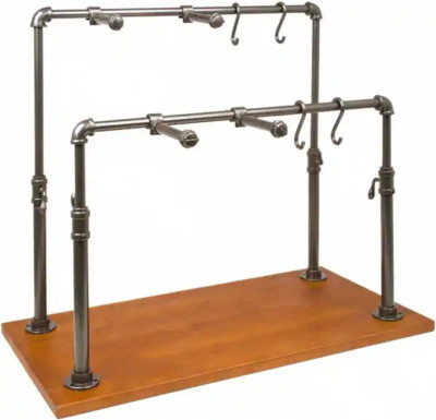 Econoco Mini Pipe Jewelry Accessory Stand Craft Fair Merchandiser Double Bar