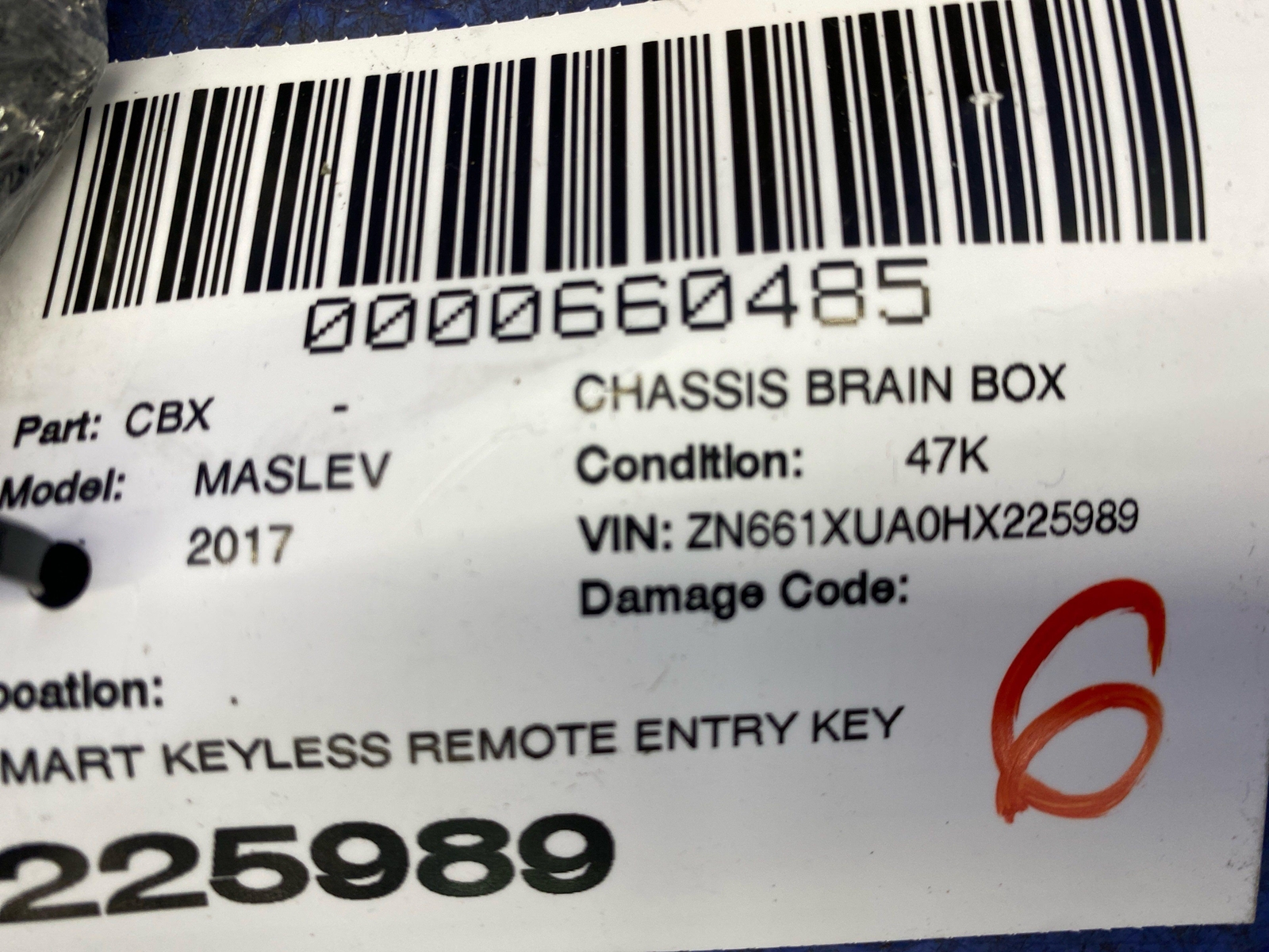 2017-2020 MASERATI LEVANTE SMART KEYLESS REMOTE ENTRY KEY FOB CONTROL MODULE OEM
