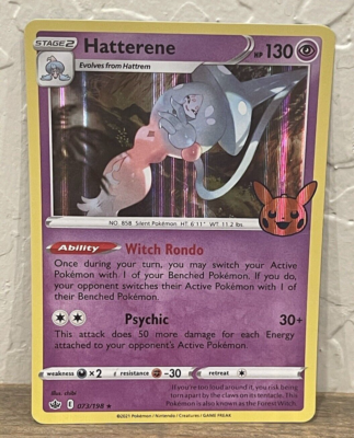 POKEMON Card 2021 Stage 2 “ Hatterene Hp 130” Psychic 073/198