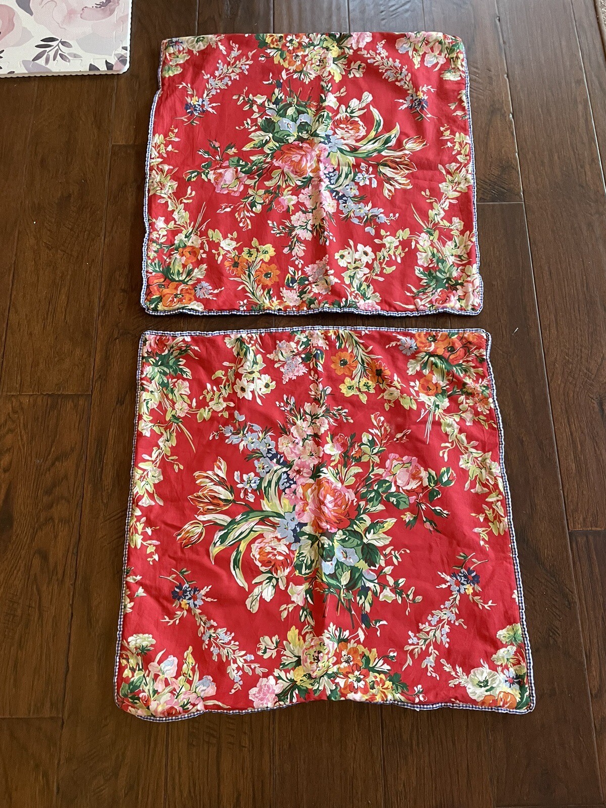 2 RALPH LAUREN BELLE HARBOR RED FLORAL 20" THROW / ACCENT PILLOWS eBay