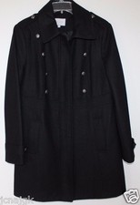 Laundry By Shelli Segal Women Xl Black Wool Blend Military Style Coat Worn 2x