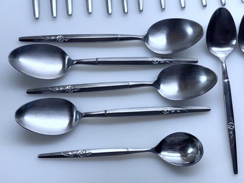 SILVERWARE ~ AMC ~ MCM ~ MADRID GARDEN ROSE ~ 34pc Lot ~ COMPLETE 4pc Place Set+ - Picture 5 of 10