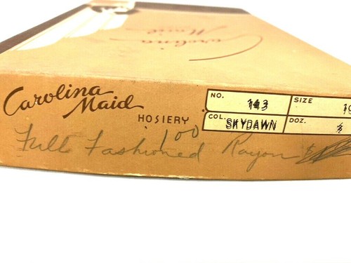 VTG Cuban Heel Stockings Carolina F/F Seamed Hosiery Rayon Chiffon Sky Dawn10 - Picture 6 of 6