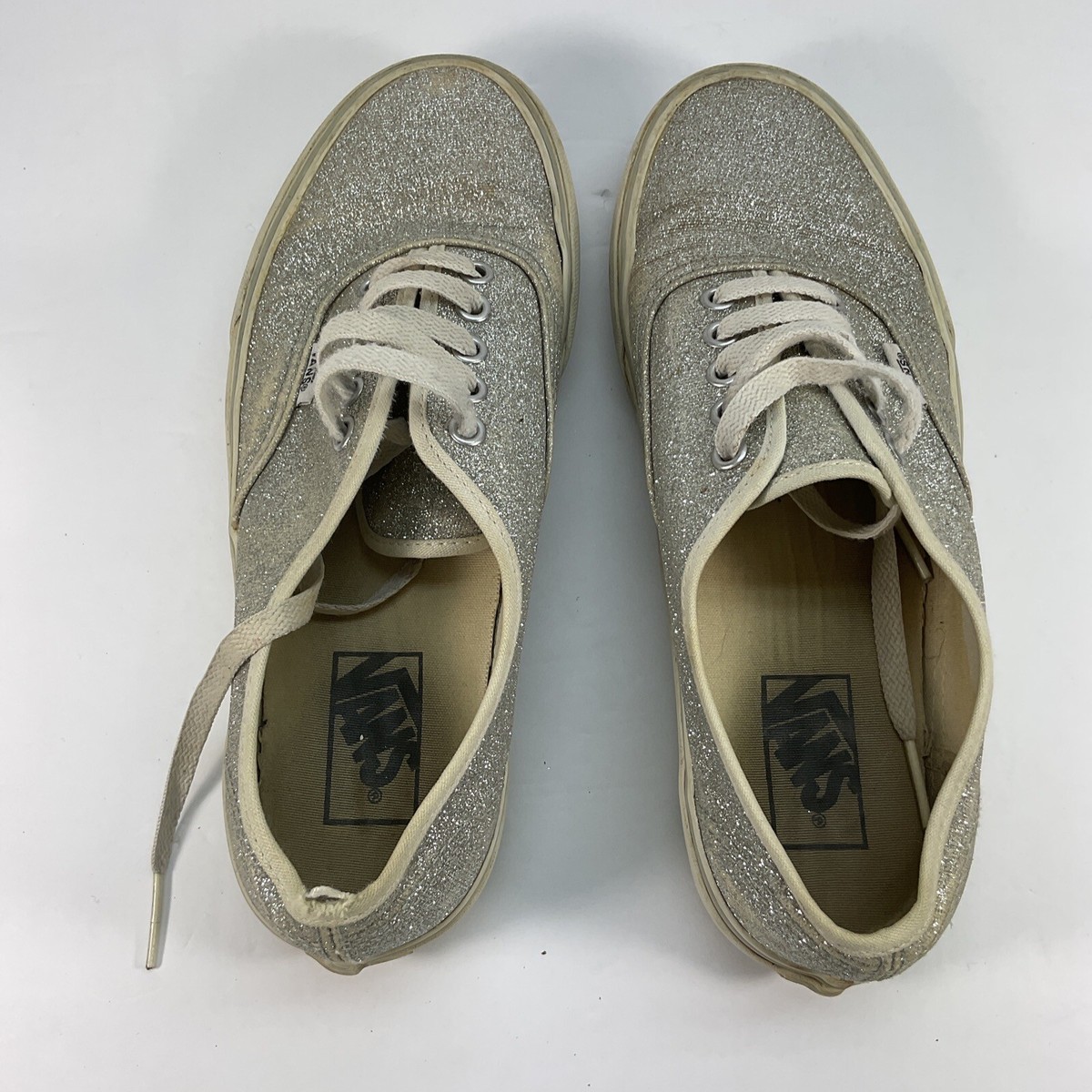 Old Skool Vans Authentic Glitter Skate Shoe Silver Vans Skate