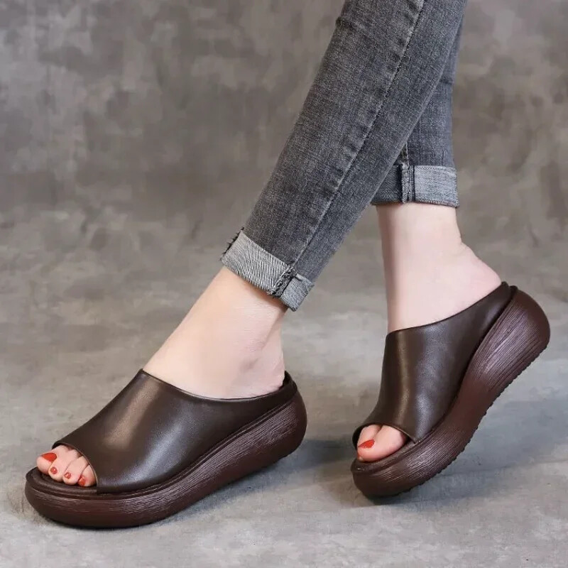 SAOLA Ciabatte da donna in pelle suola pu sandali per donna sexy tacco alto mules zoccoli...