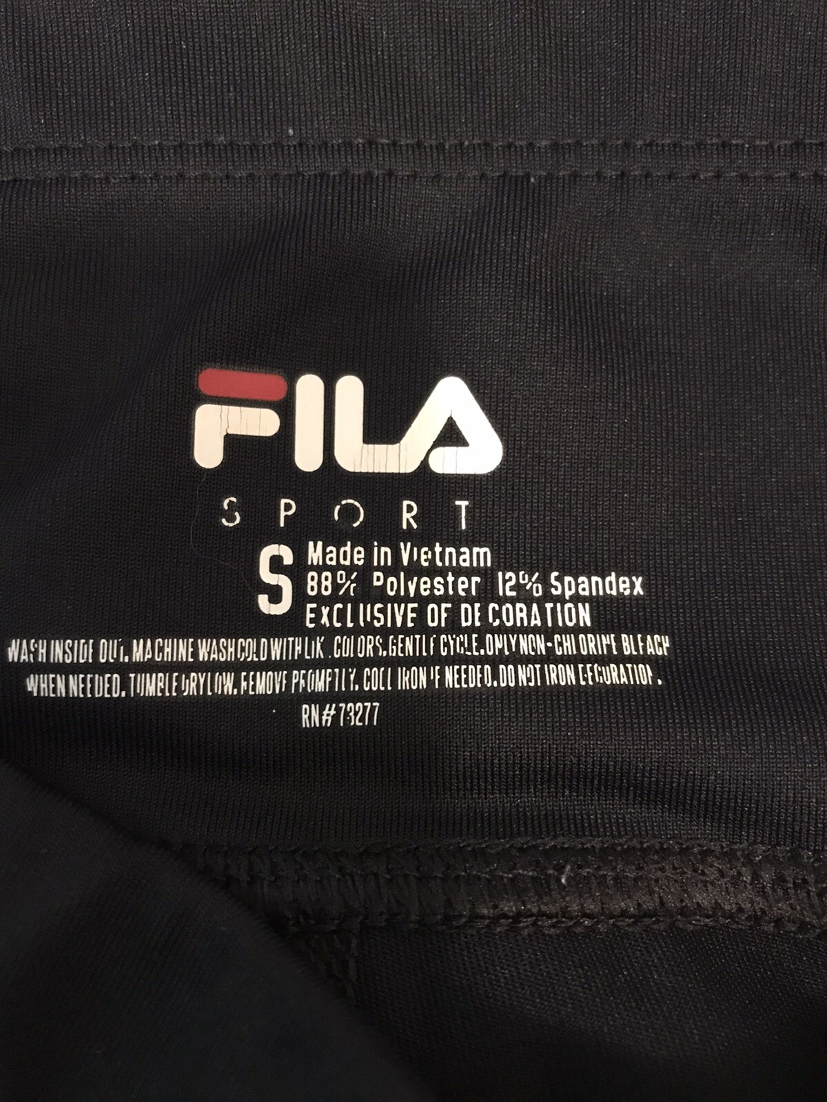 Leggings donna Fila Sport neri con inserti grigi e orlo rosa abbigliamento sportivo taglia S