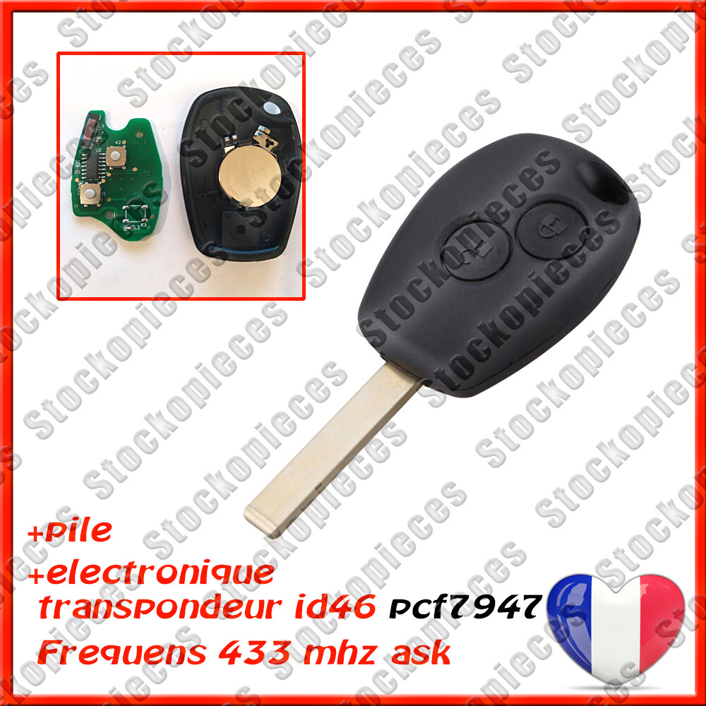 Télécommande clé PCF7947 à haute fréquence radio pour ouverture centralisée de Modus et Clio 3