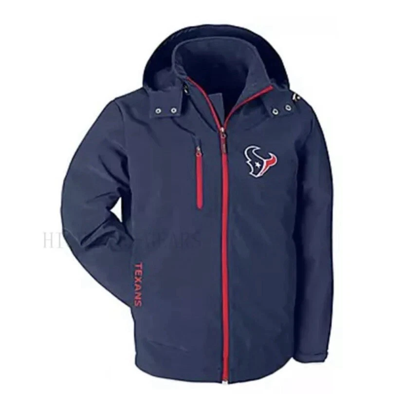 HOUSTON TEXANS 3 Layer Soft Shell Coat Embroidered Logos Size XXL NEW W/Tags