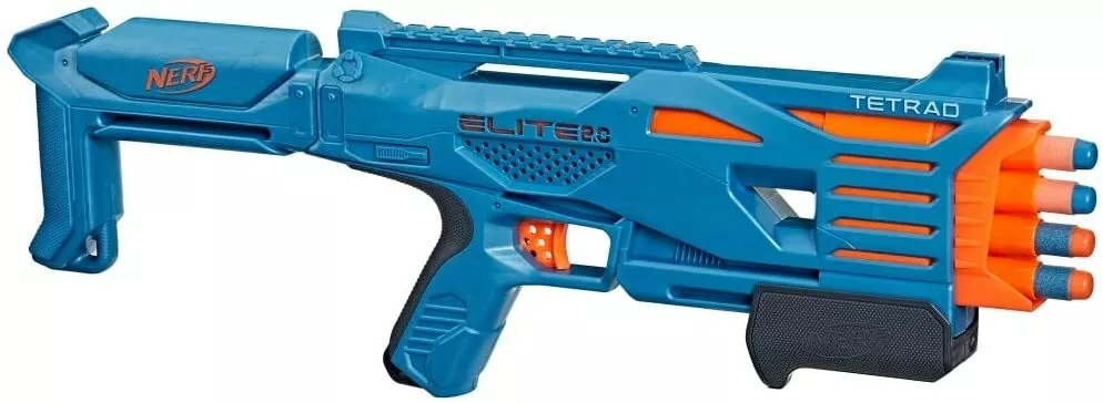 Lançador De Dardos Nerf Elite 2.0 Tetrad Qs4 Hasbro - F5026