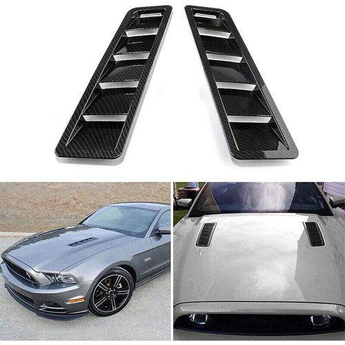 2x Carbon Fiber Car Hood Vent Scoop Louver Scoop Cover Air Flow Intake Universal - Bild 7 von 8