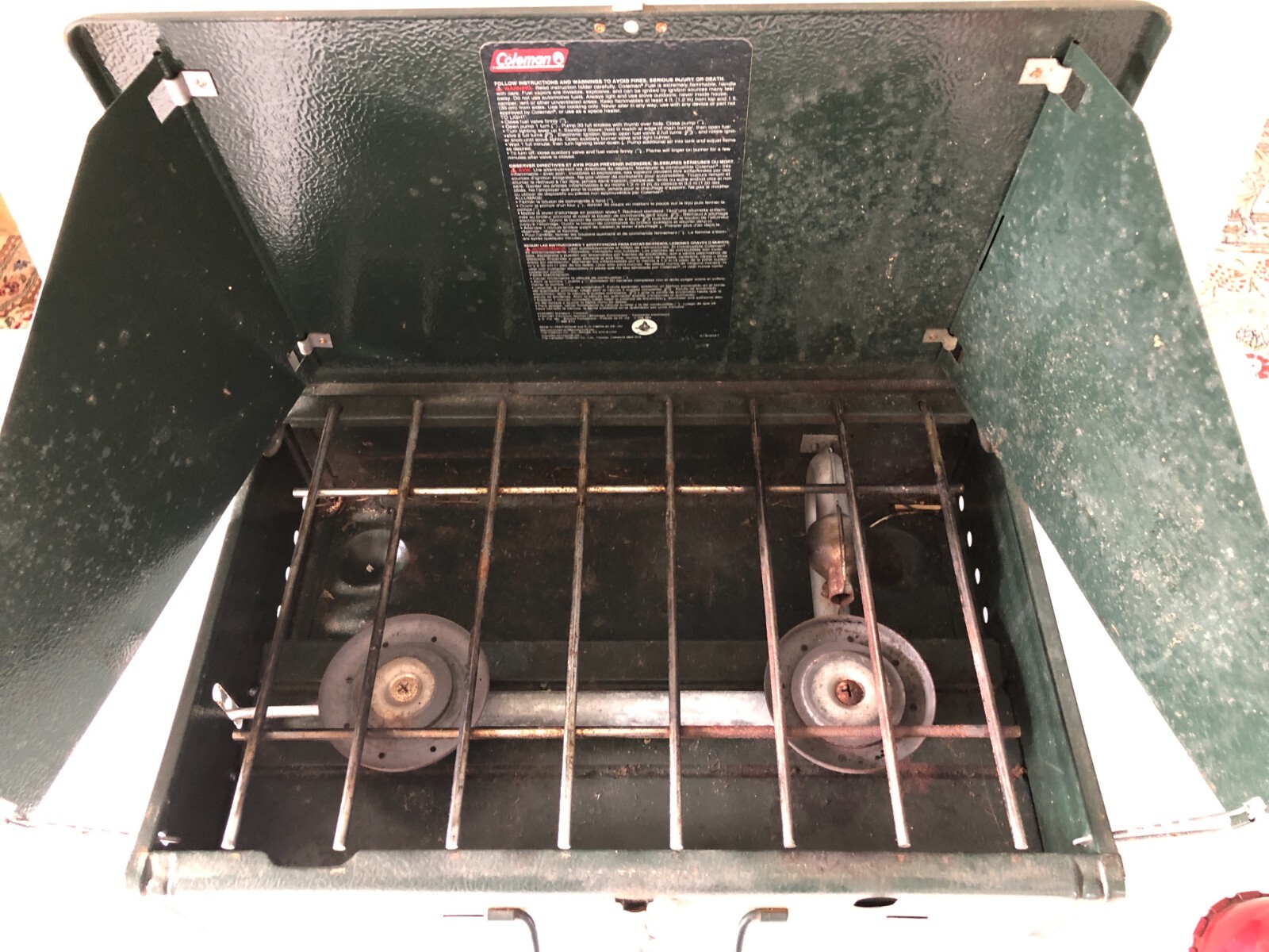 Vintage Coleman 2-Burner Liquid White Gas Camp Stove Model 425