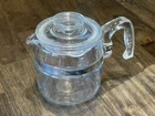 PYREX Vintage Glass Stove Top Coffee Pot Percolator 4 Cup #7754-B *Missing Parts