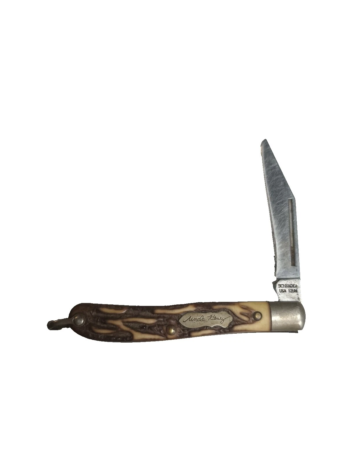 Schrade Carbon Steel Blade Bone Handle Collectible Vintage Folding Knives