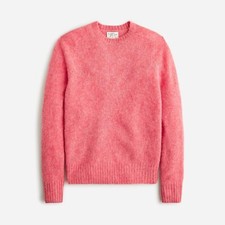 J. CREW Men's Brushed Wool Crewneck Sweater Heather Geranium - NWT