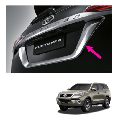 Rear License Plate Liftgate Cover Chrome For Toyota Fortuner 2015 2018