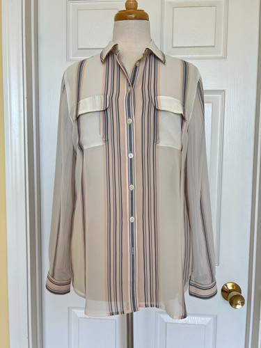 LOFT striped blouse top size M - Picture 2 of 7