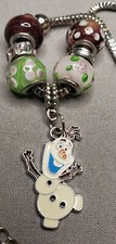 Beautiful Charm Necklace Olaf Frozen Disney Character pendant Glass Charms G50