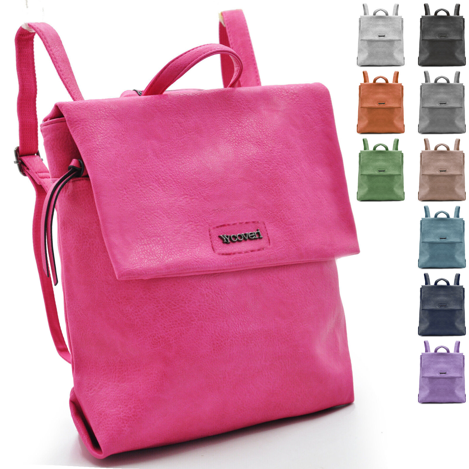 Mochila coveri Seguridad Piel Mujer Bolsillos Tante Cremallera Casual Paseo