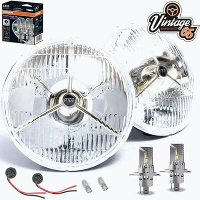 P700 Classic Mini Phares 7" H4 LED Conversion Osram RHD Paire - Photo 1/4