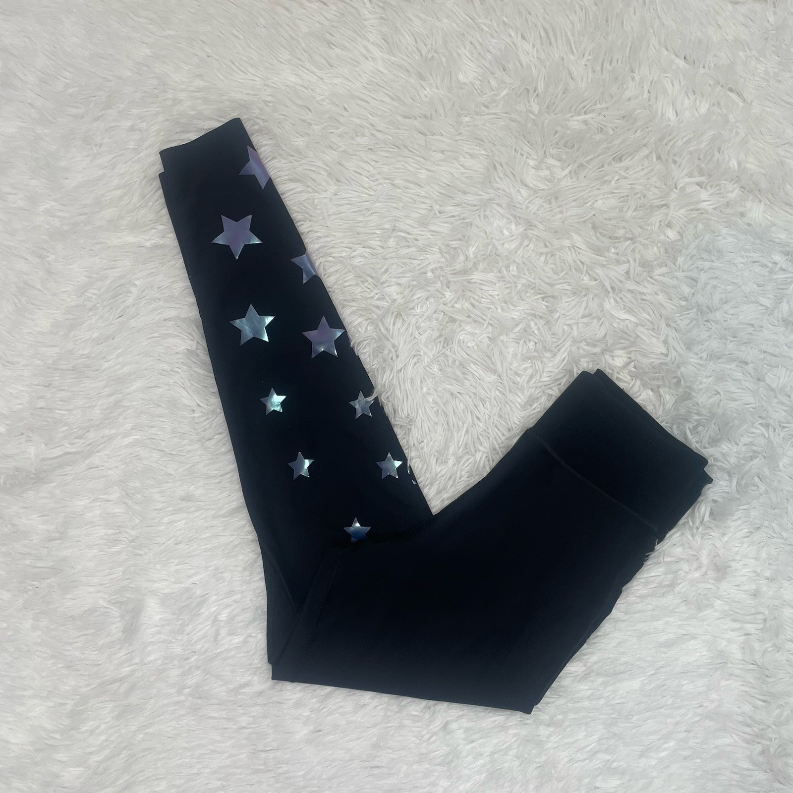 Ultracor Women’s Size S Small Black Stars Leggings High Rise Made In USA