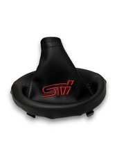 Shift Boot For Subaru Wrx Sti 2015 - 2021 Synthetic Leather Red Stitch