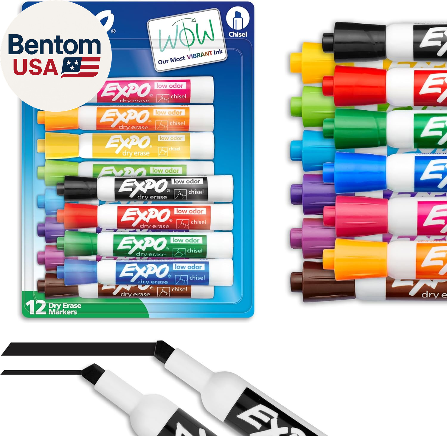 EXPO Dry Erase Markers, Low Odor Ink, Assorted Colors, Chise