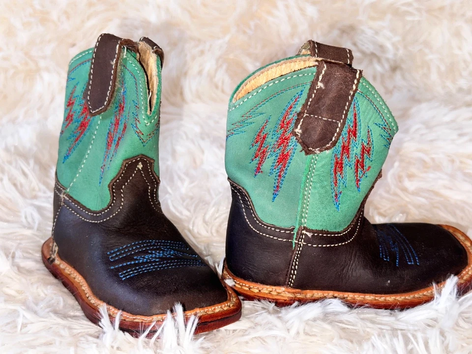 Botas de Vaquero Roper Vaqueras Infantiles Talla 2 Marrón Relámpago/Cuero Turquesa T2 Foto 2 de 4