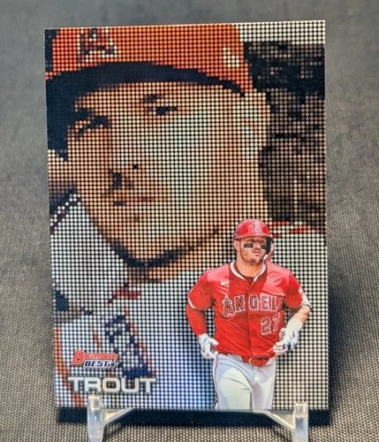 Mike Trout Pixel Portraits 2025 Bowman's Best Card #P-9 Los Angeles Angels