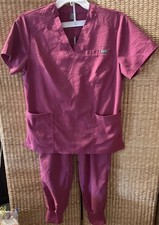 Niaahinn Scrub Set Jogger Maroon Women s Size X-Small With Pockets