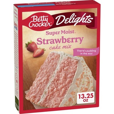 Betty Crocker Delights Super Moist Strawberry Cake Mix, 13.25 oz | Pudding In Th