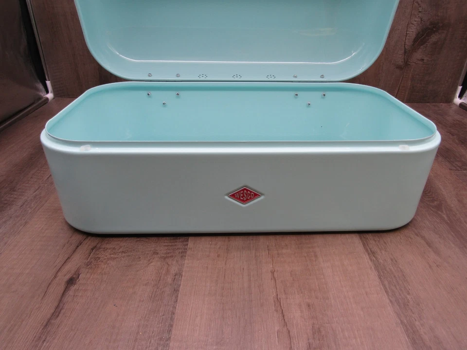Wesco NUEVO Caja de Pan Grandy Retro Caja de Pan de Acero VERDE COMO NUEVO 16.25" x 8.25" x 6.5" Foto 3 de 4