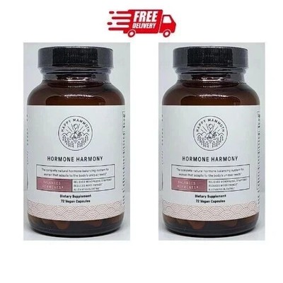 2X Happy Mammoth Hormone Harmony Natural Hormonal Support for Women 72 Capsules
