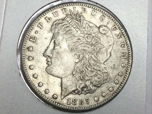 1885-S Morgan Dollar in extremely fine plus/almost uncirculated minus