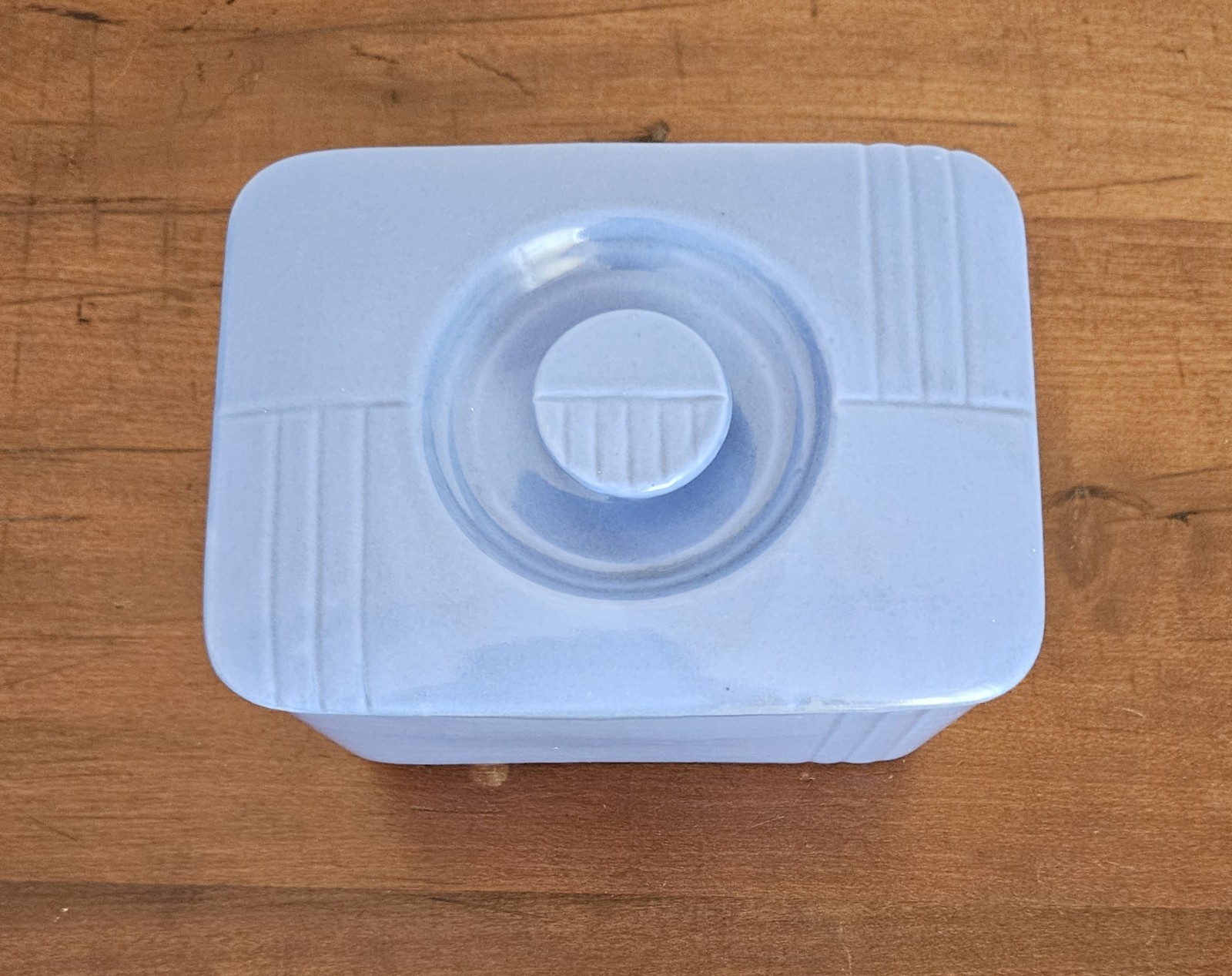 Vintage Hall China Co Westinghouse Blue Lidded Refrigerator Dish