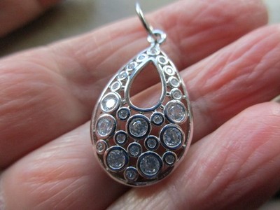 VINTAGE SILBERFARBEN HÜBSCHE RETRO KREISE KRISTALL ANHÄNGER CHARM ANHÄNGER HALSKETTE ALT