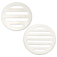 2 Pcs Round Floor Drain Cover, Silver Tone 2/3 Inches